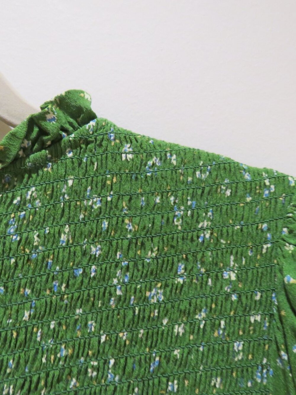 WYSE LONDON Sabine Smocked Tiered Maxi Floral Dress Green US 4 Cottagecore Boho - Picture 14 of 16